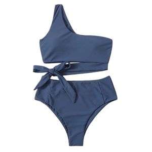 💙 One Shoulder Knotted Side Bikini 💙